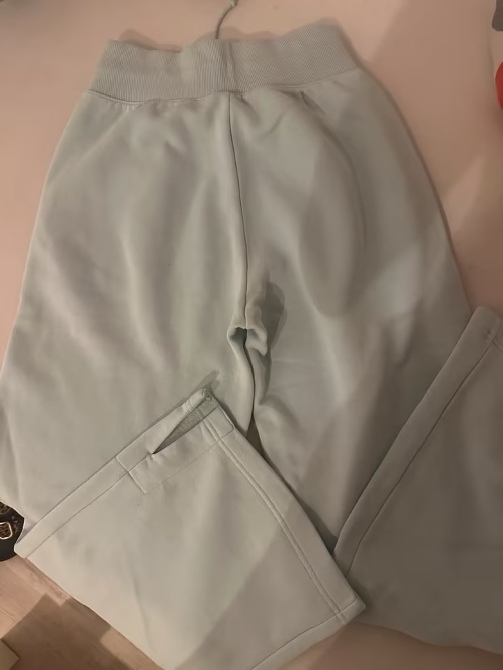 Nike Light Gray Track Joggers with Ribbed Waistband